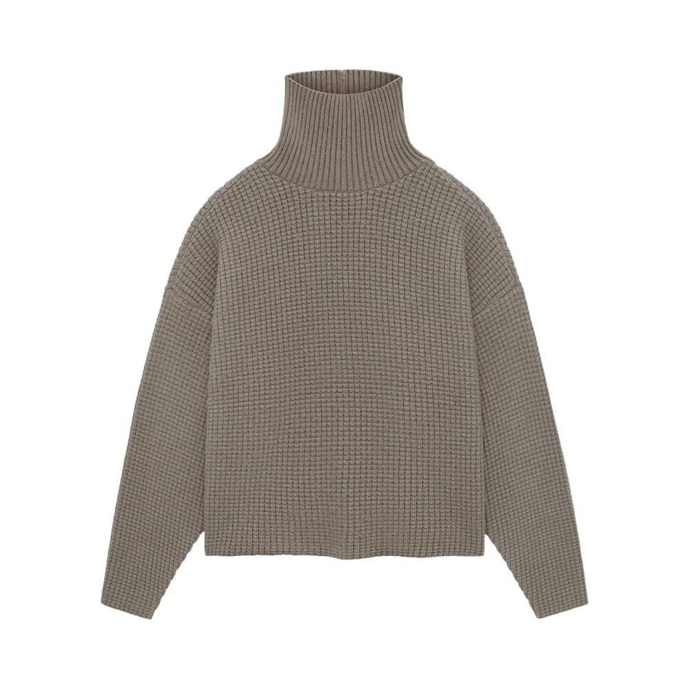 Fear of God Essentials Heavy Waffle Turtleneck Heather Grey