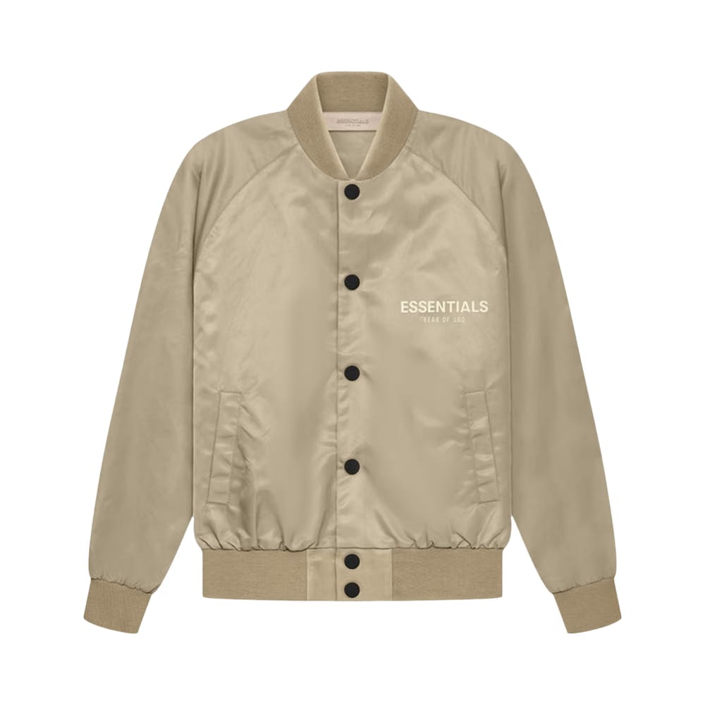Fear of God Essentials Kids Baseball Jacket Oak