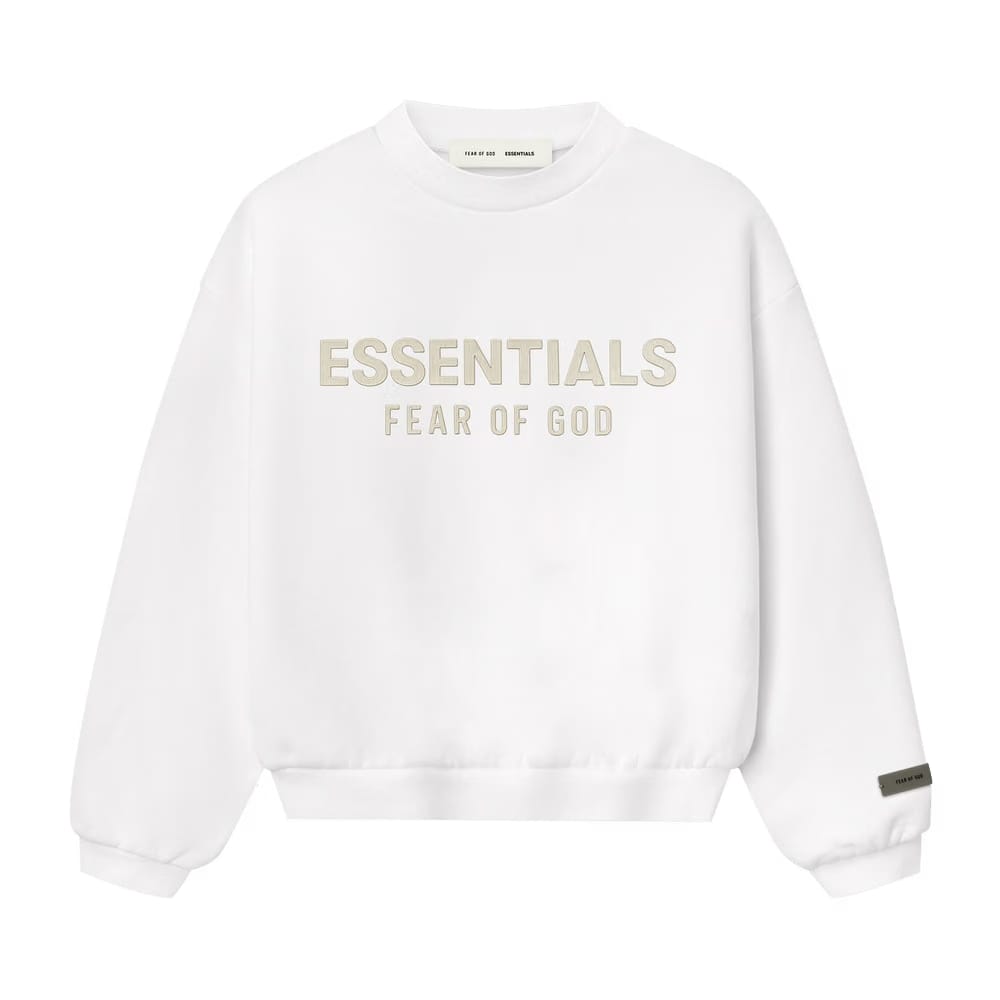 Fear of God Essentials Kids Fleece Crewneck Cloud White