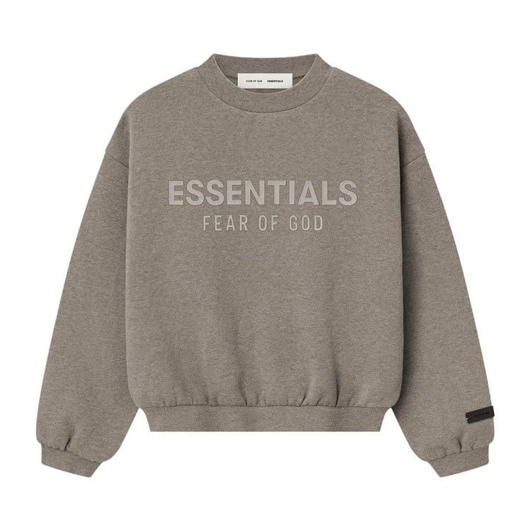 Fear of God Essentials Kids Fleece Crewneck Heather Stone