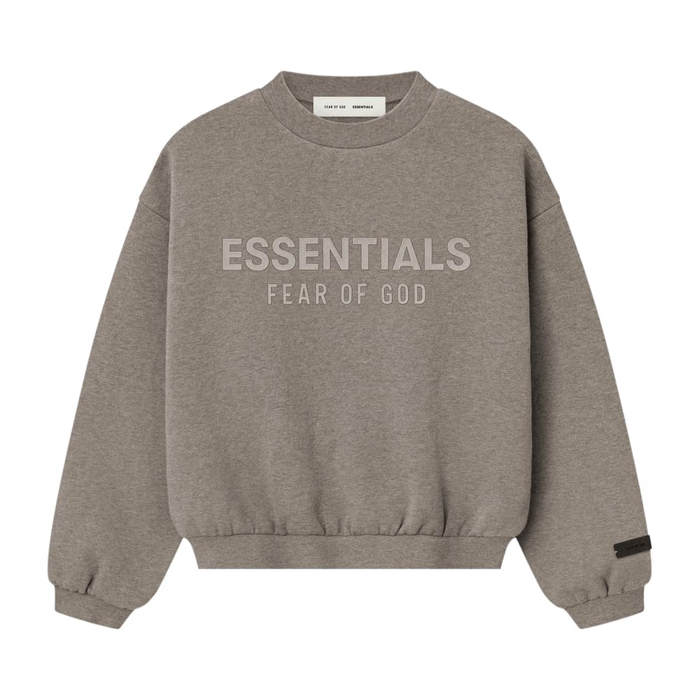 Fear of God Essentials Kids Fleece Crewneck Heather Stone