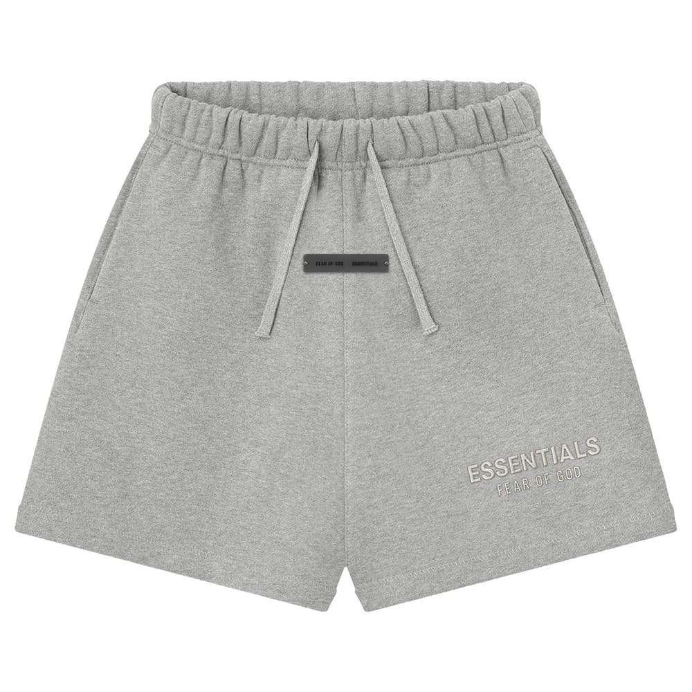 Fear of God Essentials Kids Fleece Soccer Shorts Heather Stone