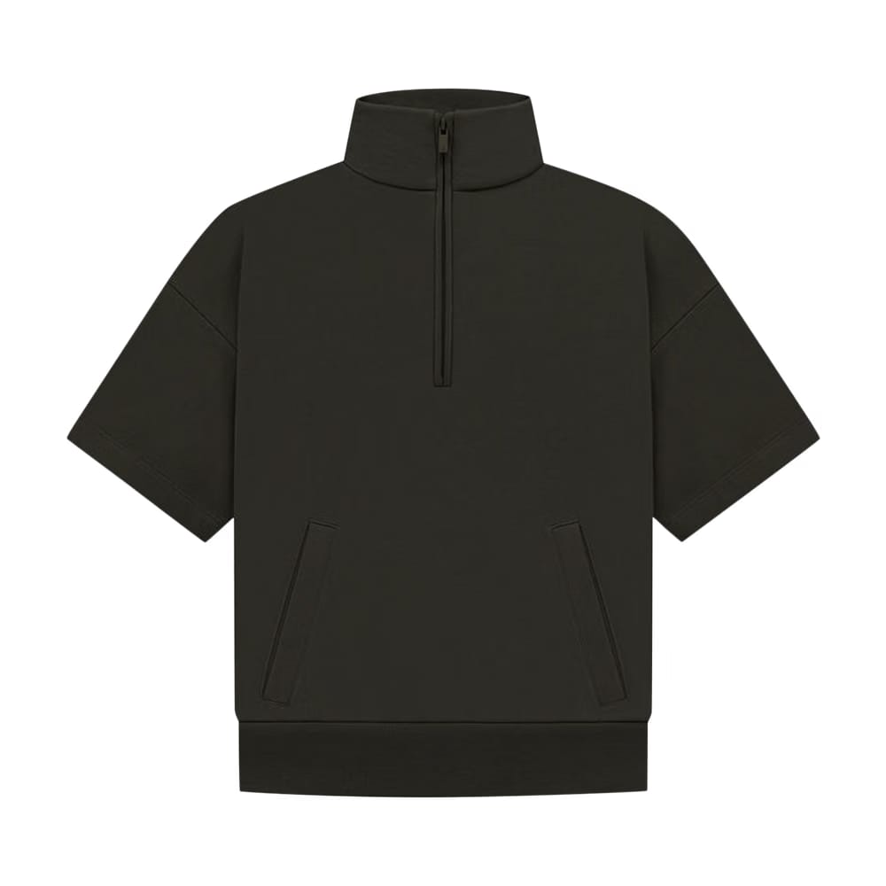 Fear of God Essentials Kids Half Zip French Terry Mockneck Off Black