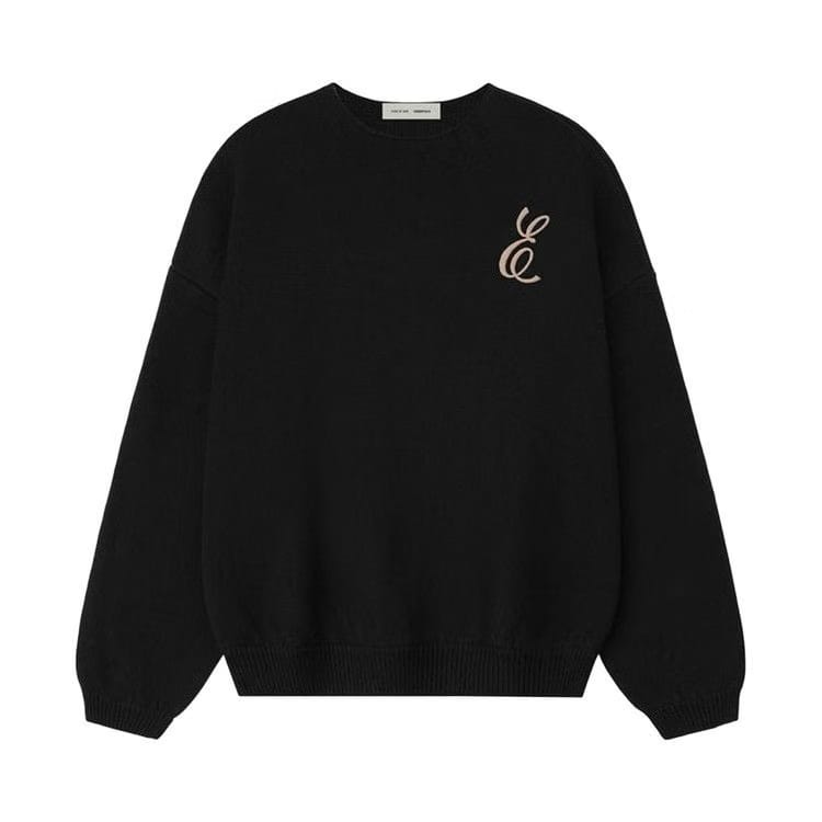 Fear of God Essentials Waffle Crewneck Sweater Vintage Black