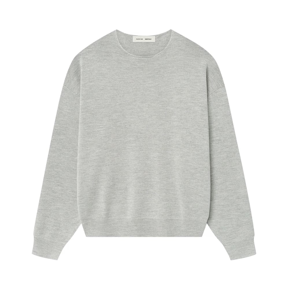 Fear of God Essentials Merino Long Sleeve Crewneck Sweater Concrete Heather
