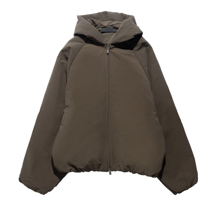 Fear of God Essentials Military Nylon Hooded Bomber Brown