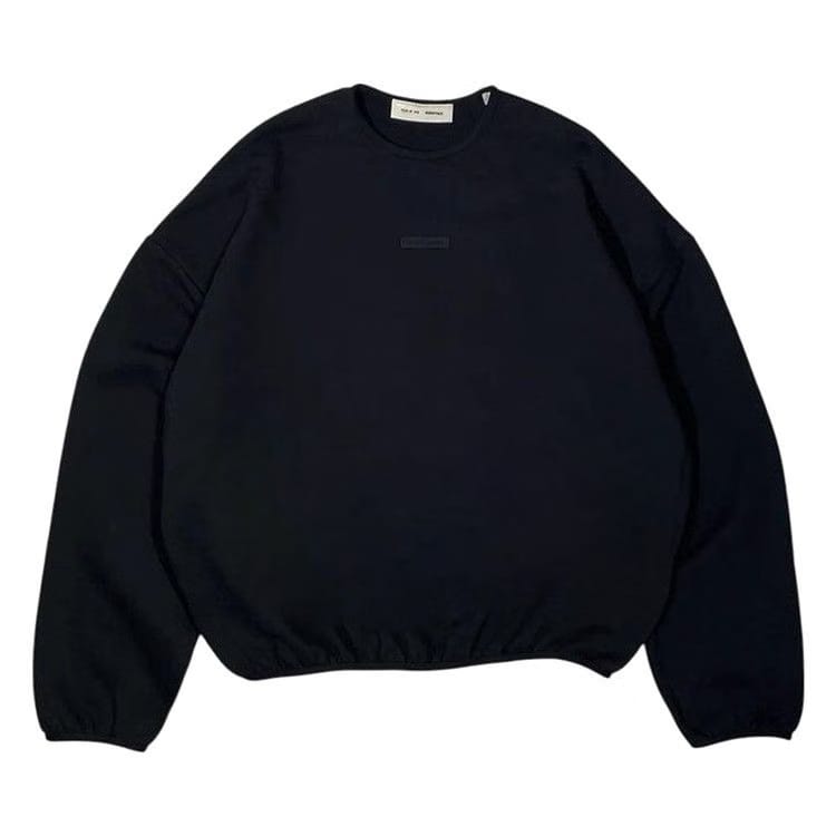 Fear of God Essentials Modern Fit Fleece Crewneck Jet Black
