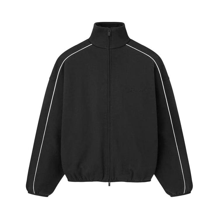 Fear of God Essentials Modern Track Jacket With Piping Jet Black/Cloud White