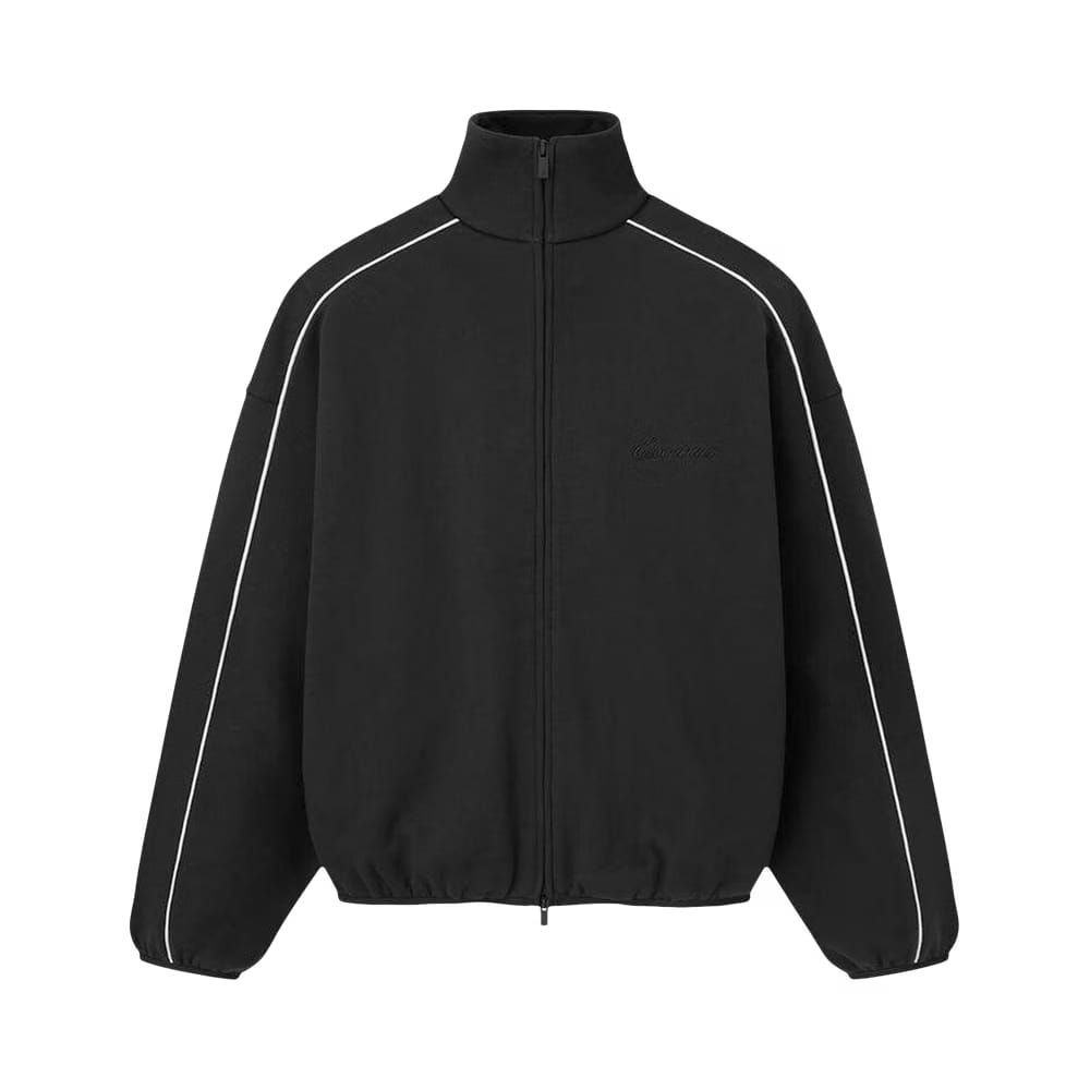 Fear of God Essentials Modern Track Jacket With Piping Jet Black/Cloud White