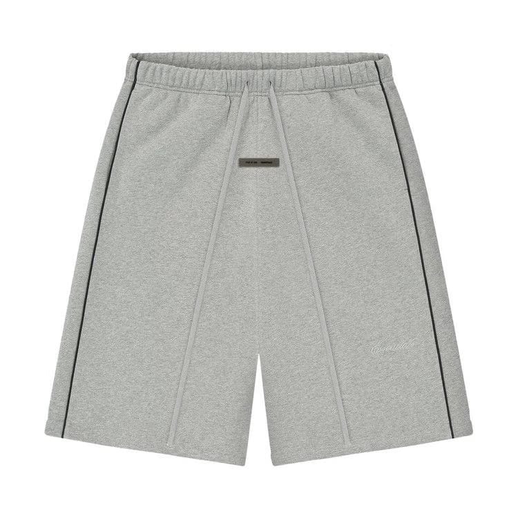 Fear of God Essentials Relaxed Fleece Sweatshort With Piping Concrete Heather/Black