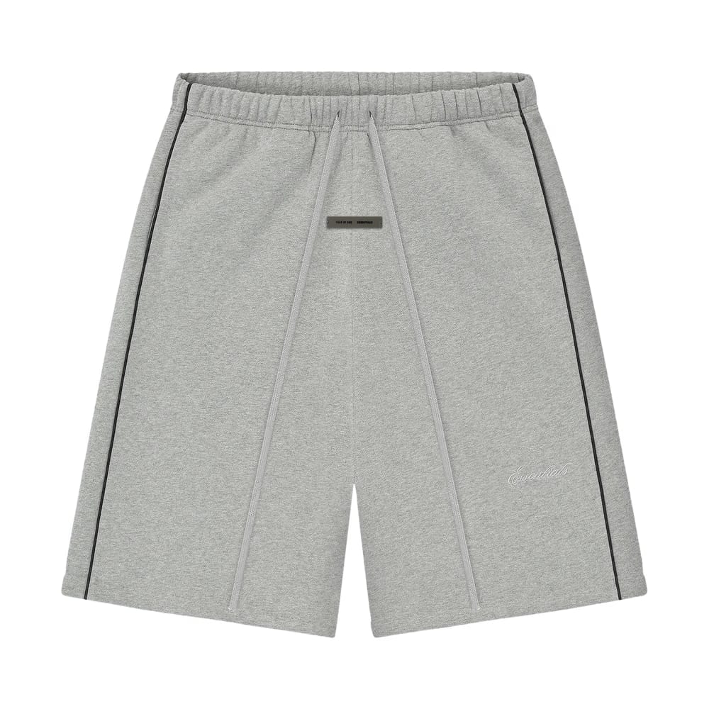 Fear of God Essentials Relaxed Fleece Sweatshort With Piping Concrete Heather/Black