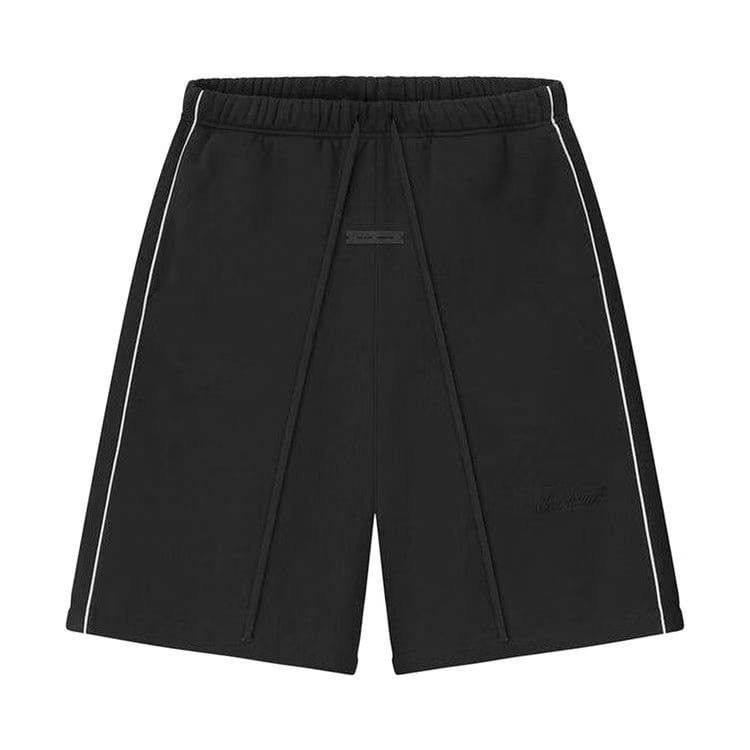 Fear of God Essentials Relaxed Fleece Sweatshort With Piping Jet Black/Cloud White