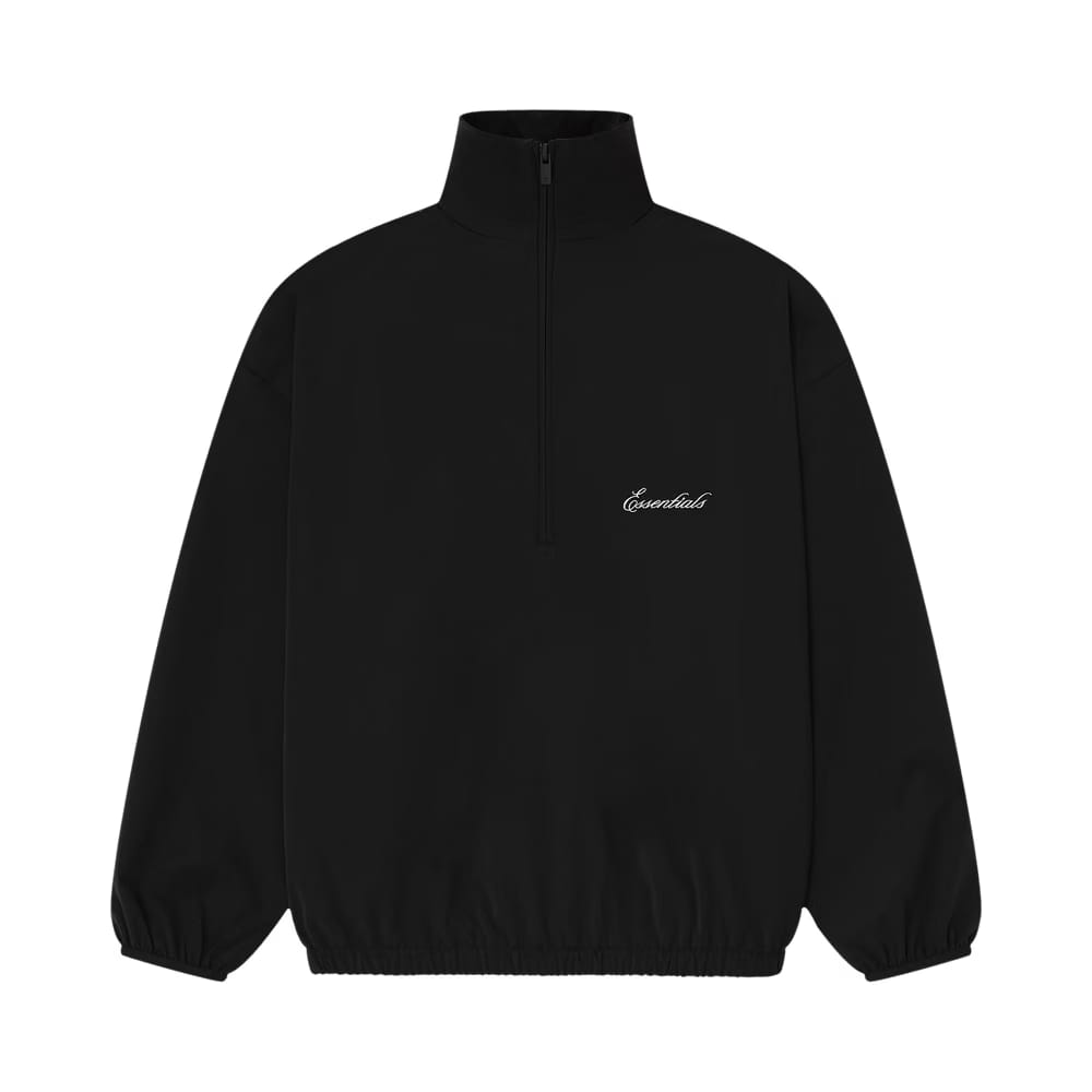 Fear of God Essentials Sporty Nylon Half Zip Jet Black