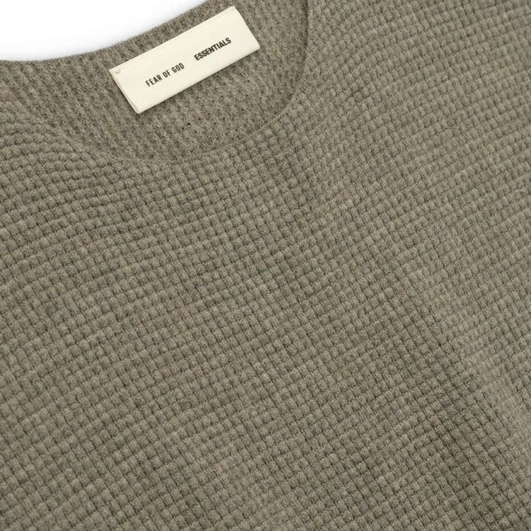 Fear of God Essentials Waffle Crewneck 90's Sweater Homestead Heather