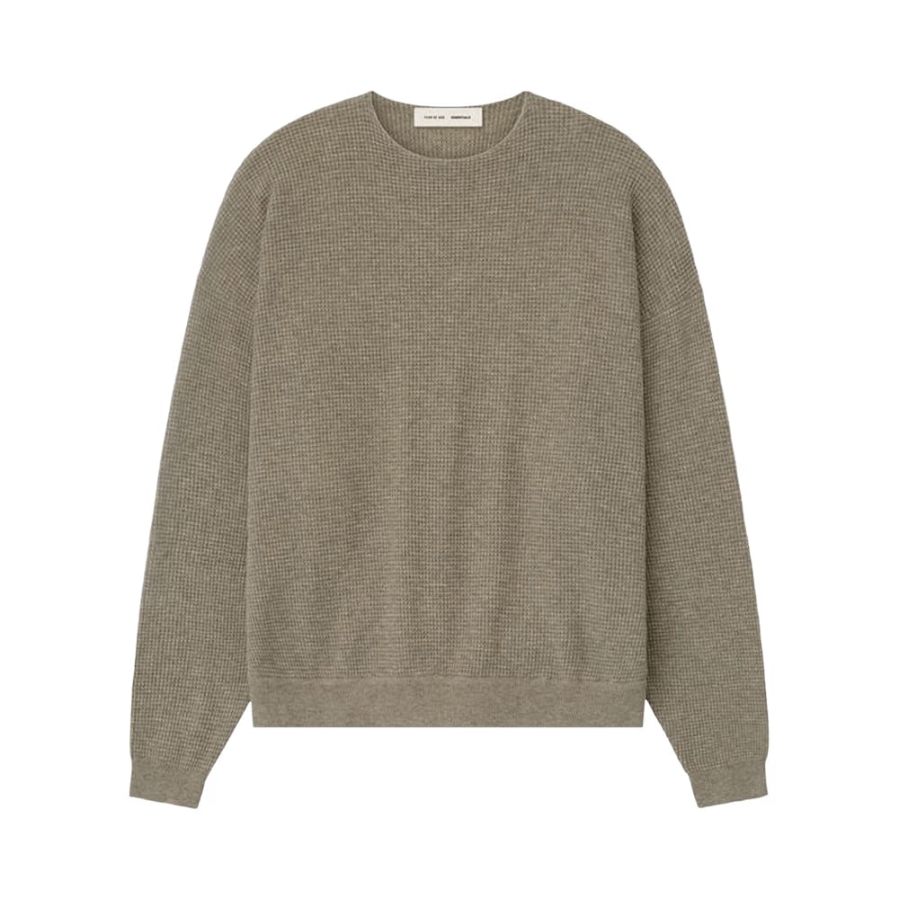 Fear of God Essentials Waffle Crewneck 90's Sweater Homestead Heather