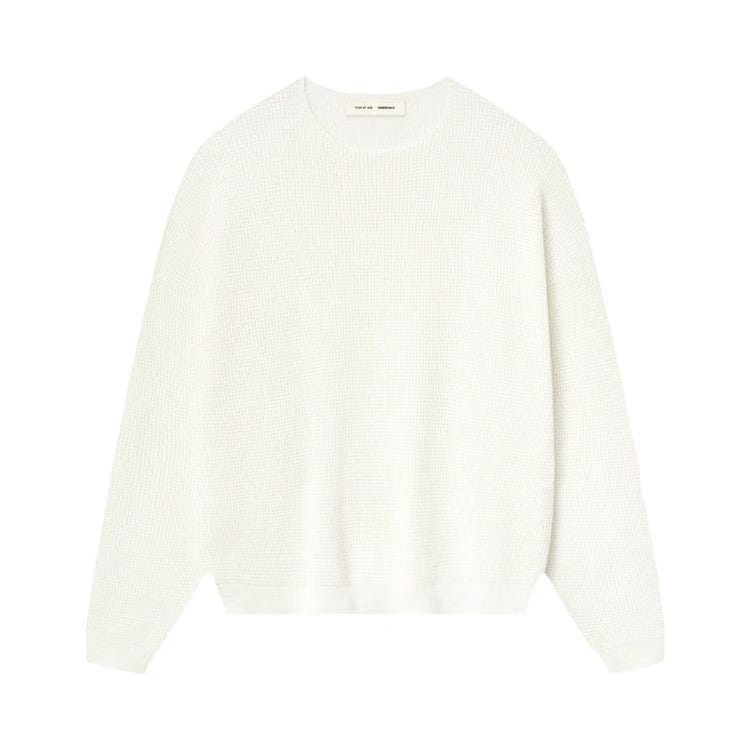 Fear of God Essentials Waffle Crewneck Sweater Cloud White