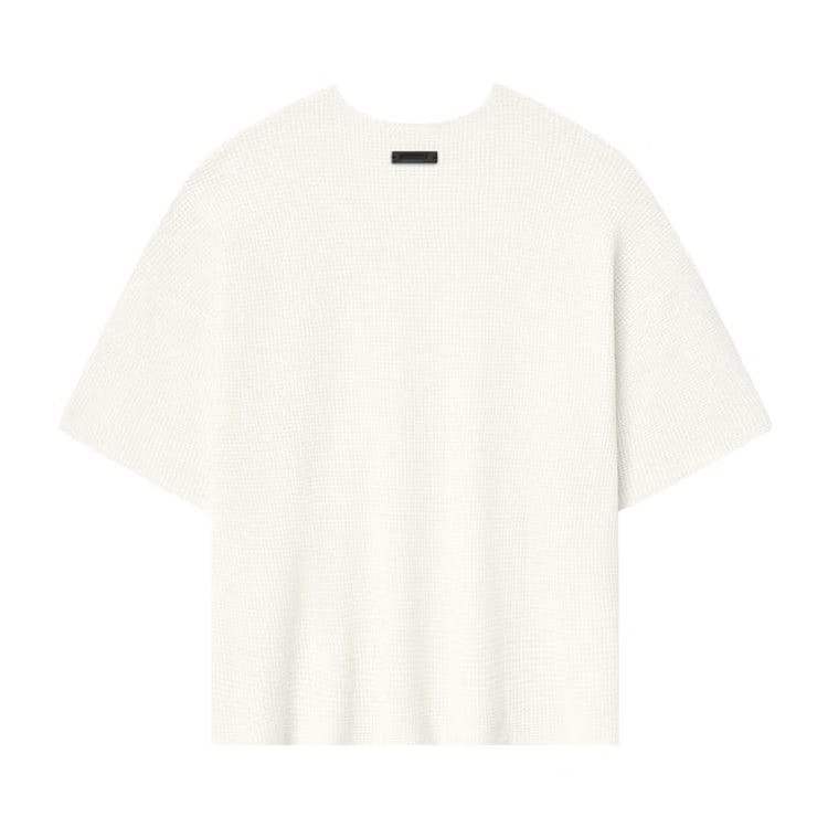 Fear of God Essentials Waffle Shorts Sleeve Sweater Cloud White