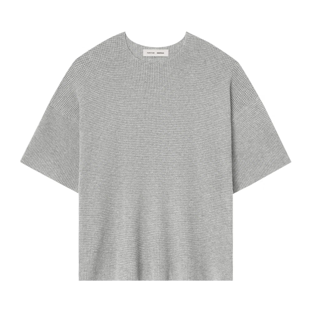Fear of God Essentials Waffle Shorts Sleeve Sweater Concrete Heather