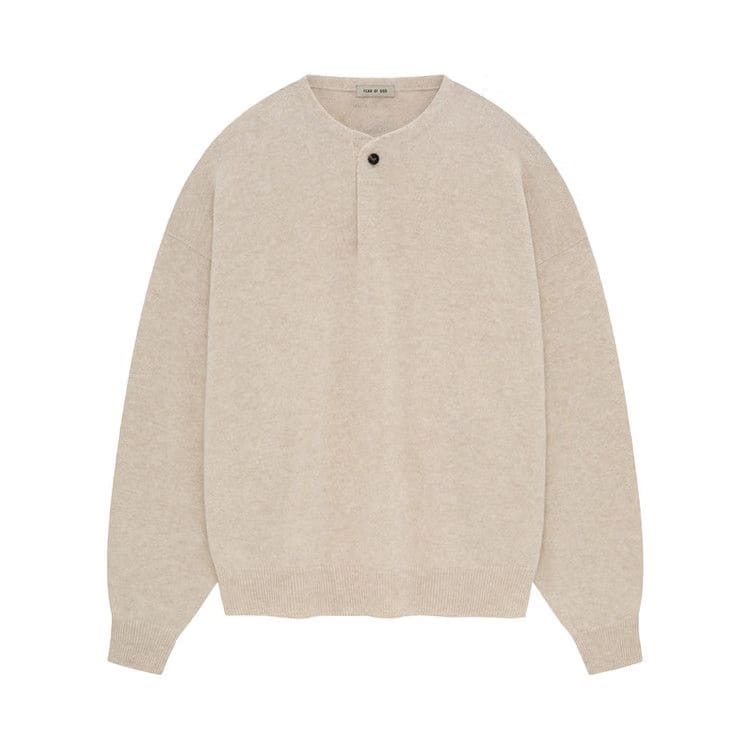 Fear of God Fine Knit Henley Heather Beige