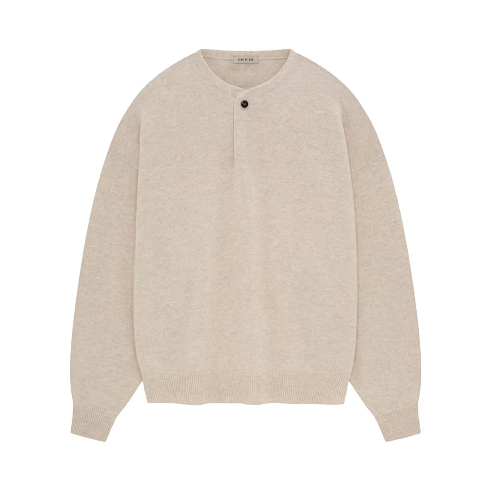 Fear of God Fine Knit Henley Heather Beige