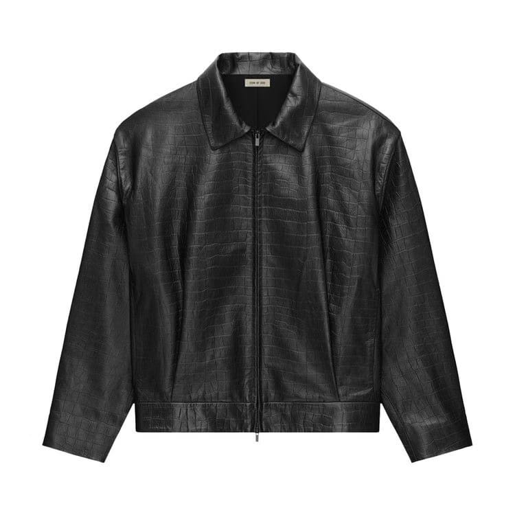 Fear of God Leather Cropped Jacket Black