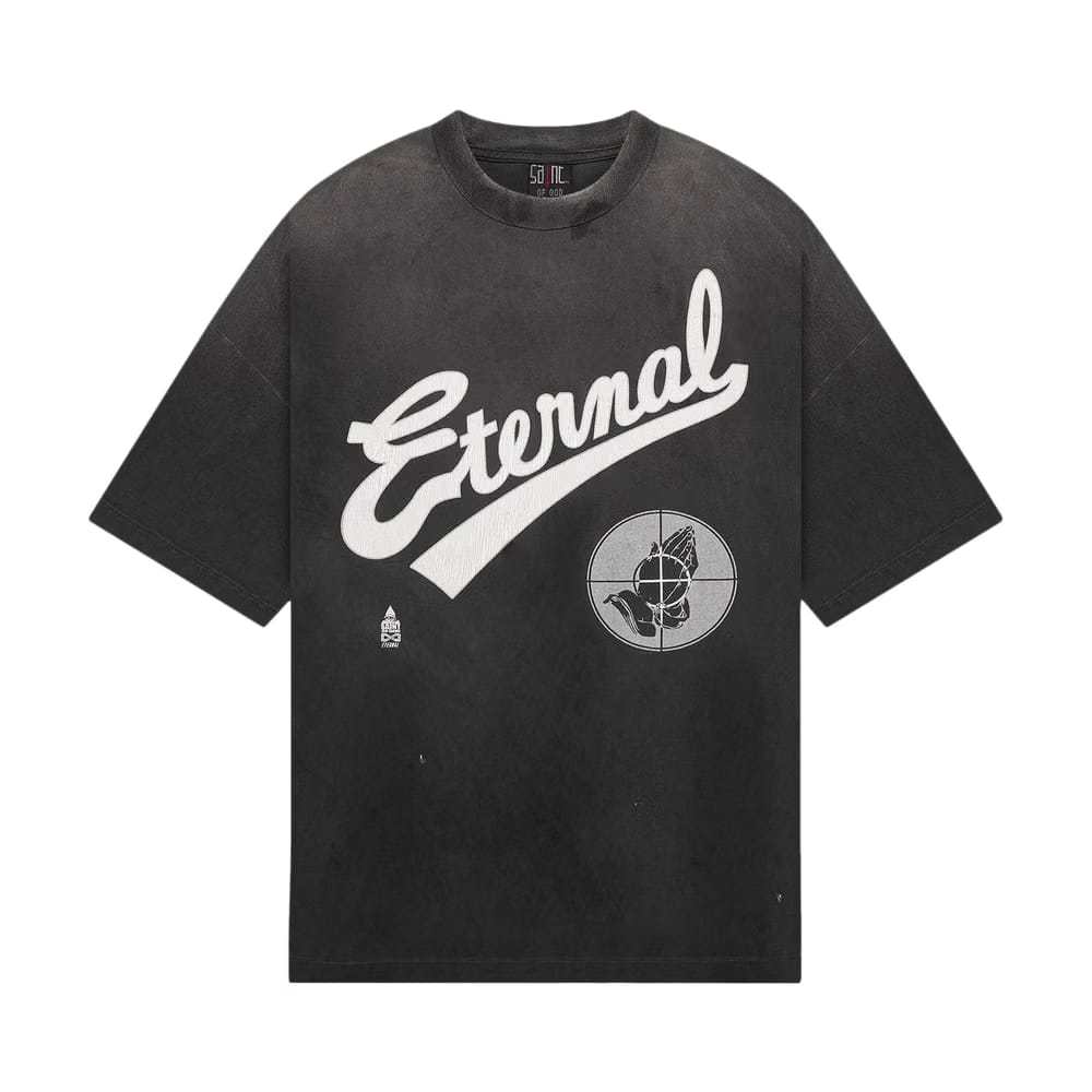 SAINT Mxxxxxx x Fear Of God Shorts-Sleeve T-Shirt Black