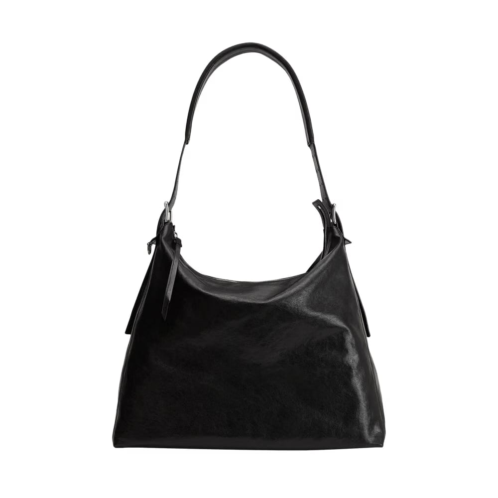 Lemaire Belted Hobo Bag Dark Chocolate
