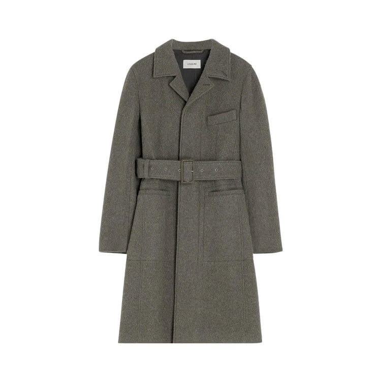Lemaire Belted Tailored Coat Dark Khaki