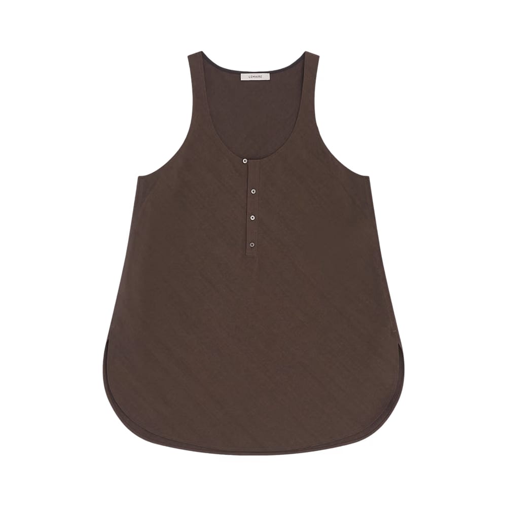 Lemaire Bias Cut Tank Top Walnut
