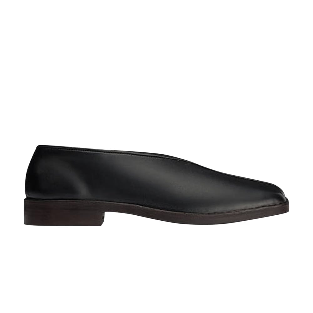 Lemaire Flat Piped Slippers Black