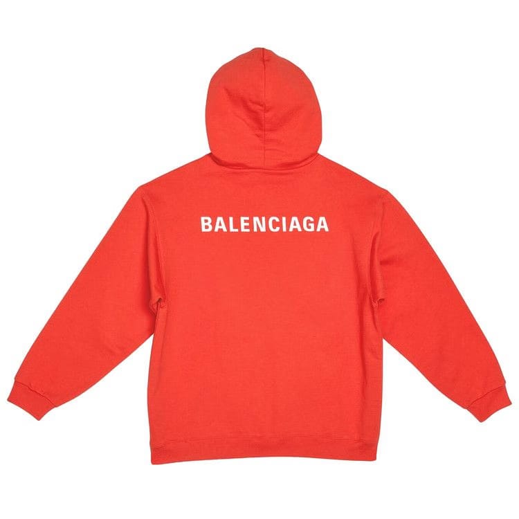 Balenciaga Medium Fit Hoodie Bright Red/White