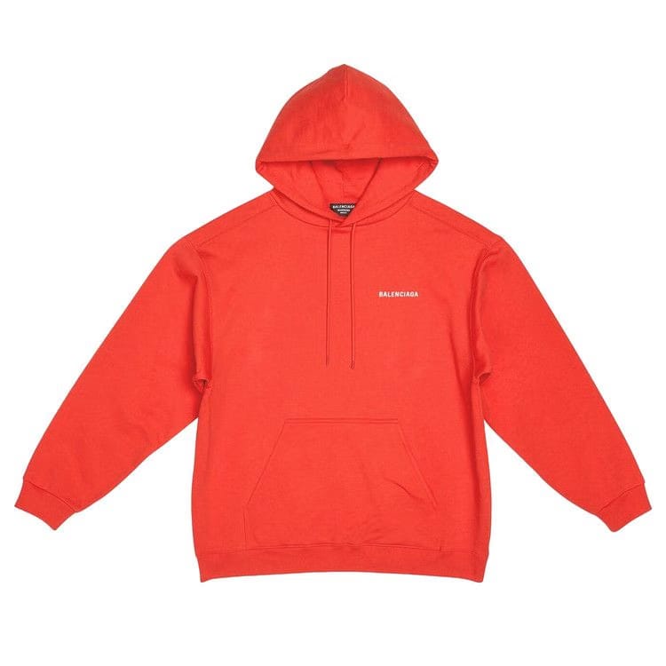 Balenciaga Medium Fit Hoodie Bright Red/White