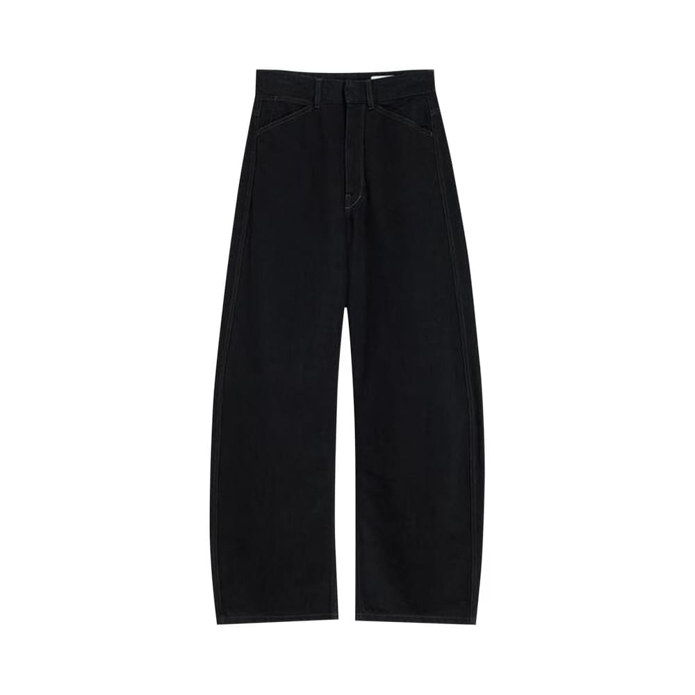 Lemaire High Waisted Curved Pants Black
