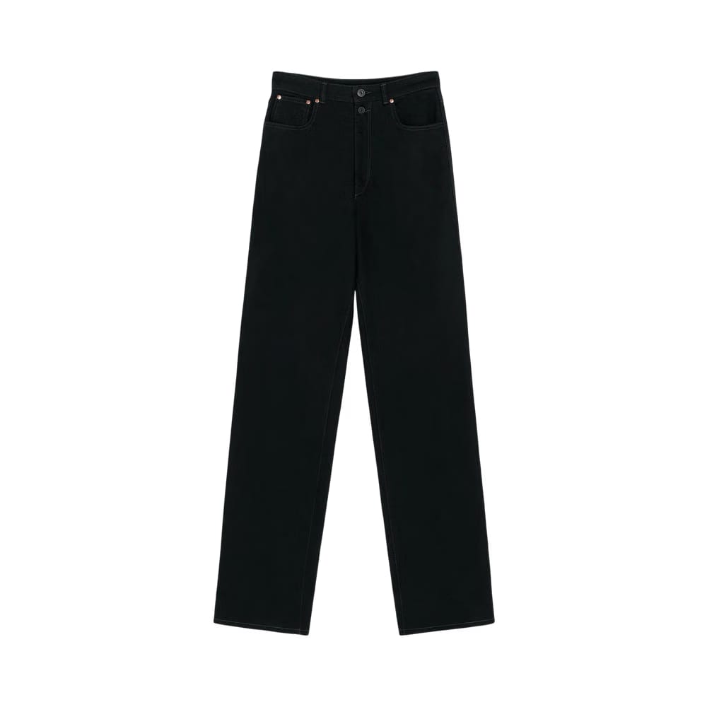Lemaire High Waisted Straight Pants Black