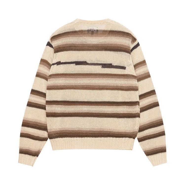 Stussy Tonal Stripe Linen Sweater Natural