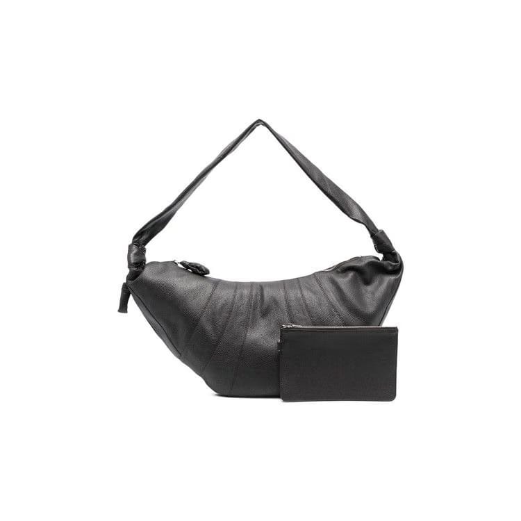 Lemaire Leather Large Croissant Bag Dark Chocolate