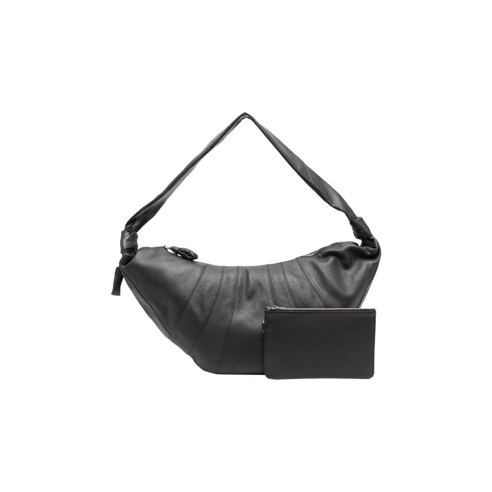 Lemaire Leather Large Croissant Bag Dark Chocolate