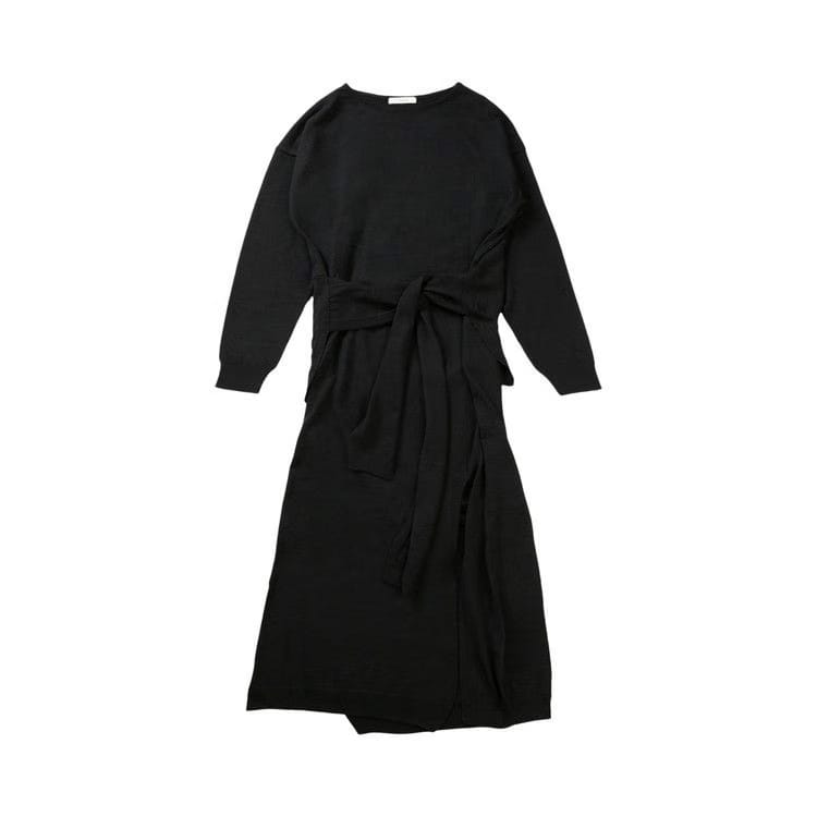 Lemaire Long Trompe L'Oeil Dress Black