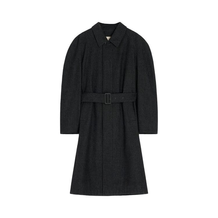Lemaire Raglan Sleeve Coat Black/Grey Melange