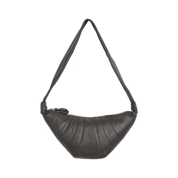 Lemaire Soft Grain Medium Croissant Bag Dark Chocolate