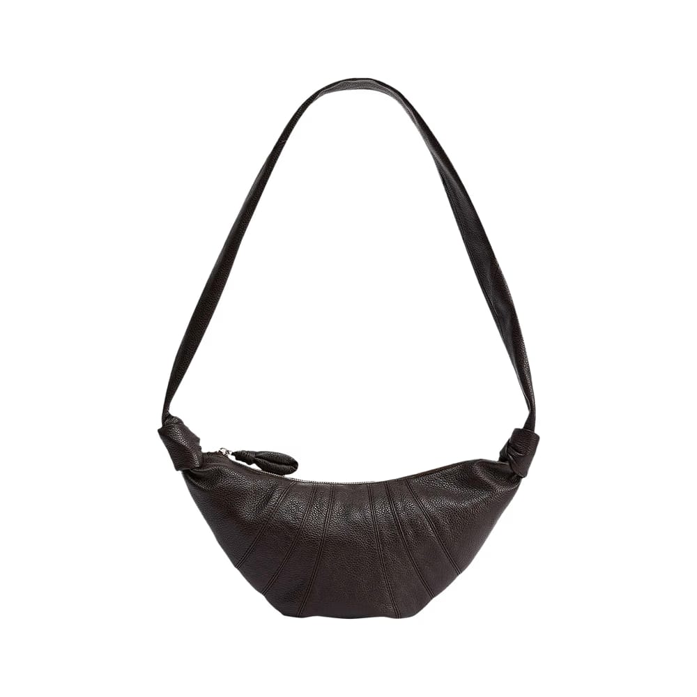Lemaire Soft Grain Small Croissant Bag Dark Chocolate