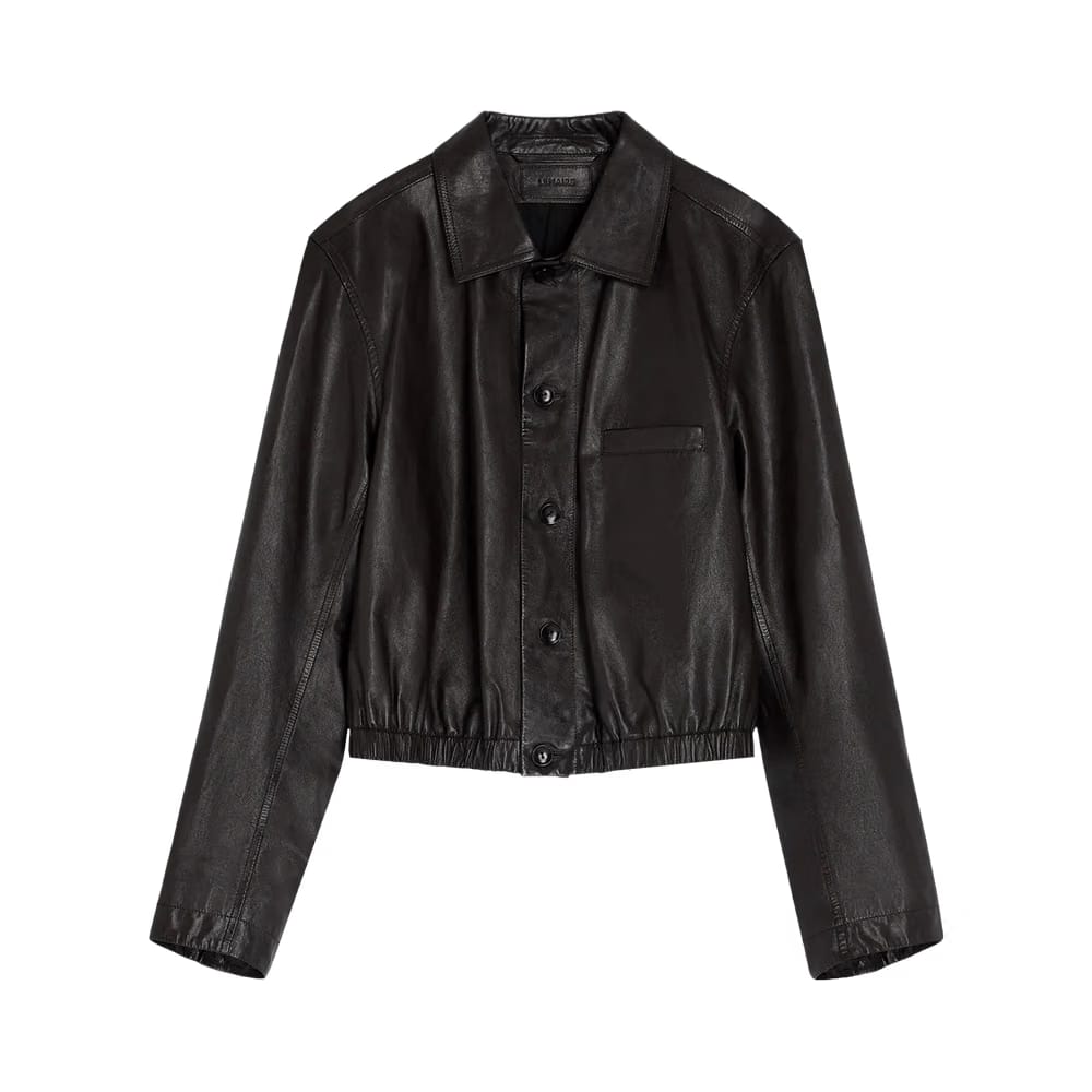 Lemaire Soft Leather Blouson Black Cherry