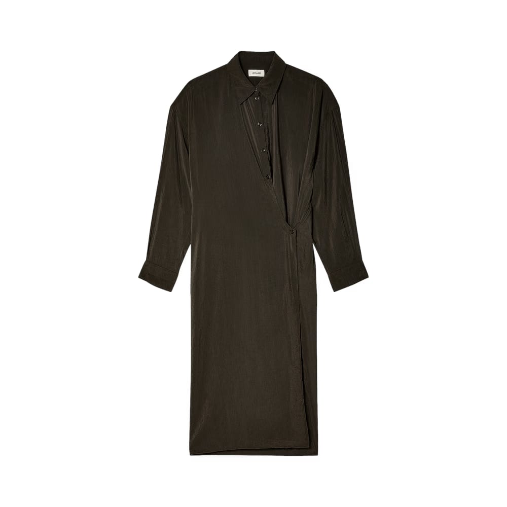 Lemaire Straight Collar Twisted Dress Dark Espresso