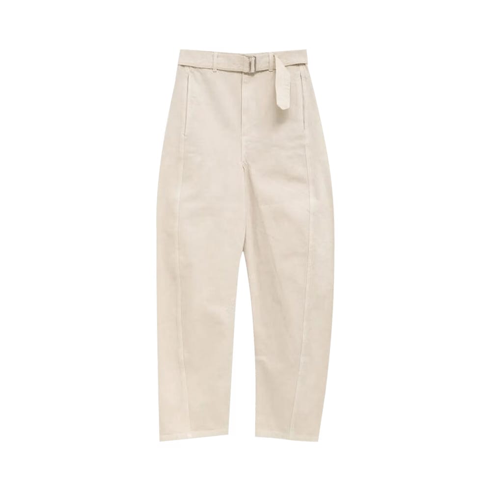 Lemaire Twisted Belted Pants Denim Snow Clay