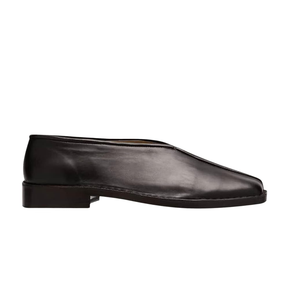 Lemaire Wmns Flat Piped Slippers 'Black Dark Chocolate'