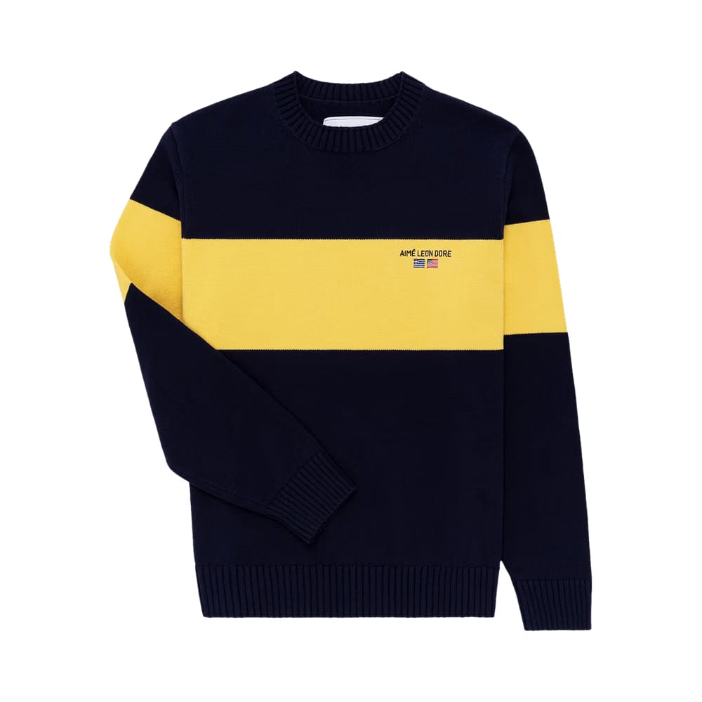 Aimé Leon Dore 38-GS Offshore Knit Crewneck Sweater Maritime Blue
