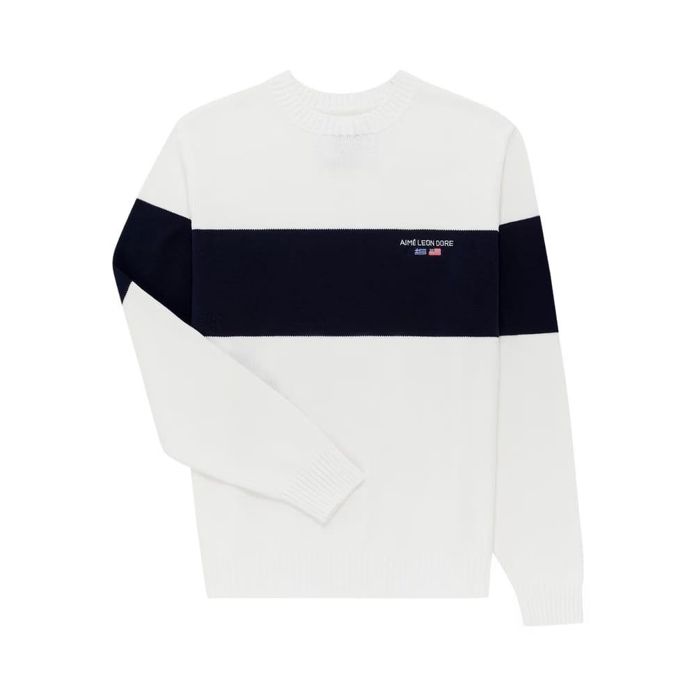 Aimé Leon Dore 38-GS Offshore Knit Crewneck Sweater White