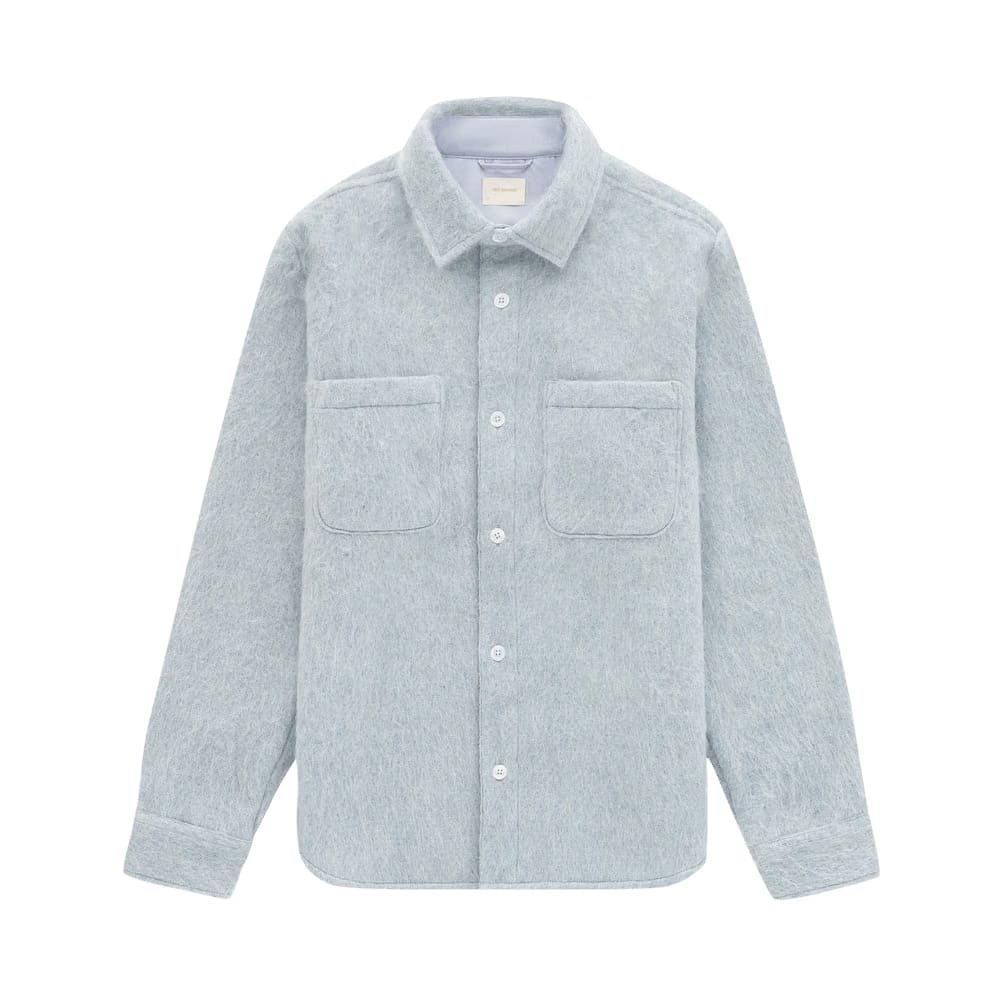 Aimé Leon Dore Alpaca Blend Overshirt Sky Writing