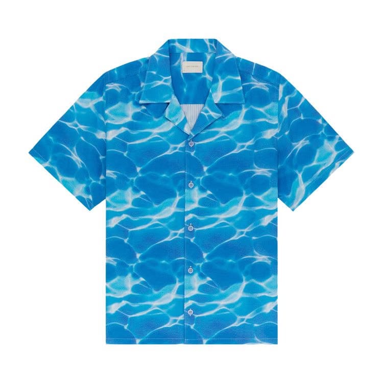 Aimé Leon Dore Aqua Print Seersucker Shirt Blue