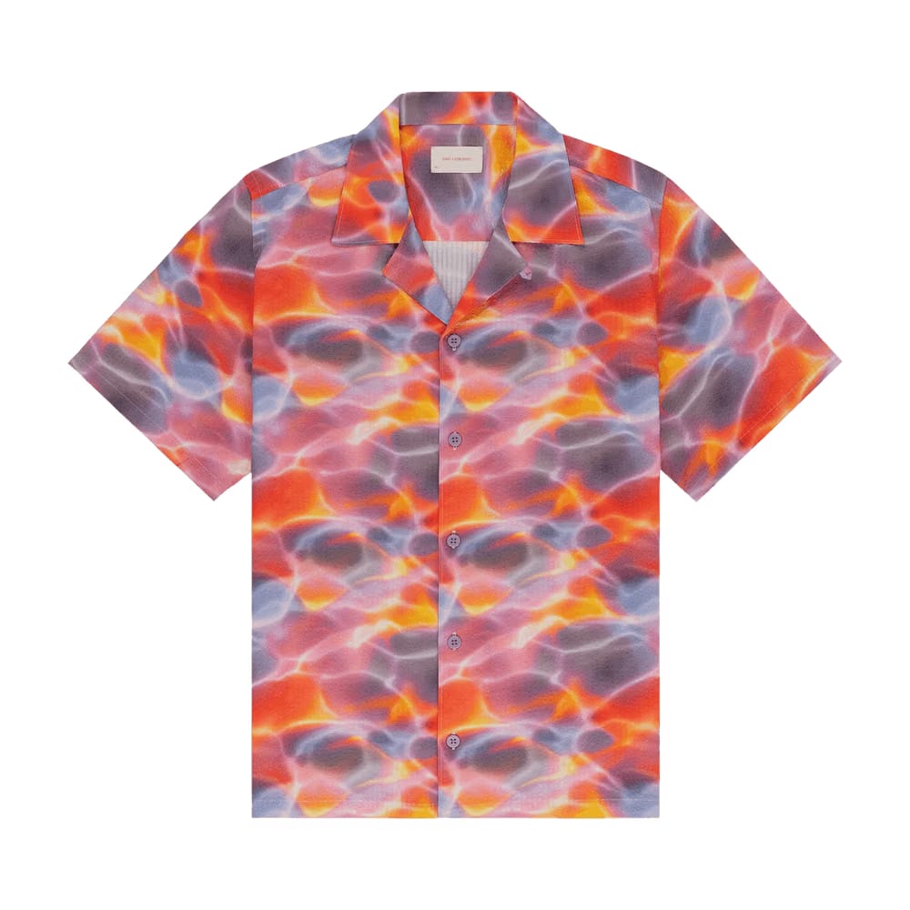 Aimé Leon Dore Aqua Print Seersucker Shirt Sunset